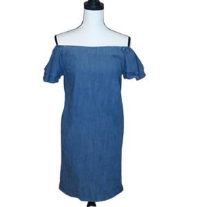 Alice + Olivia Tula Ruffle Off Shoulder dress md